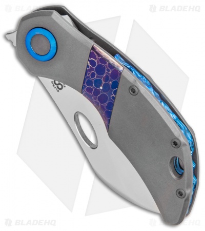 Olamic Cutlery Busker Largo Frame Lock Dark Ti / Dragonskin Purple (2.5" Satin)