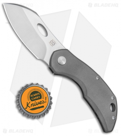 Olamic Cutlery Busker Largo Frame Lock Knife Darkblast Ti (2.5" Satin)