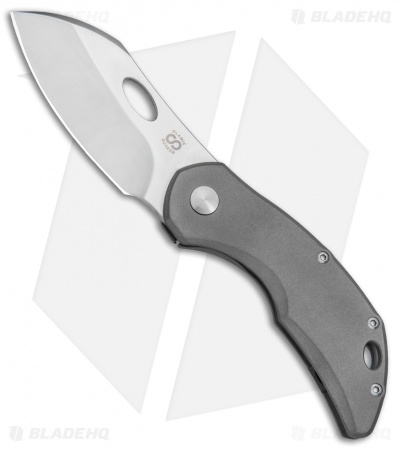 Olamic Cutlery Busker Largo Frame Lock Knife Darkblast Ti (2.5" Satin)