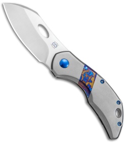 Olamic Cutlery Busker Largo Frame Lock Light Blasted Ti/Timascus (2.5" Satin)