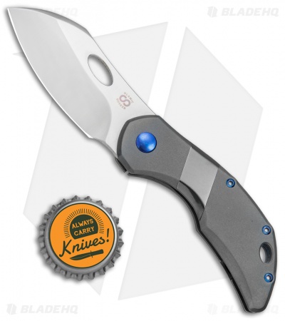 Olamic Cutlery Busker Largo Frame Lock Knife Ti/Zirc (2.5" Satin)