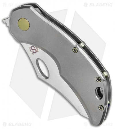 Olamic Cutlery Busker Semper Frame Lock Knife Light Blasted Ti (2.5" Satin)