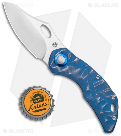 Olamic Cutlery Busker Semper Knife Blue Seabed Rocks Ti  (2.5" Satin)