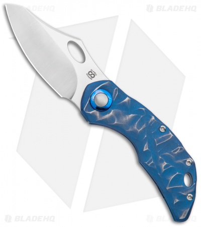 Olamic Cutlery Busker Semper Knife Blue Seabed Rocks Ti  (2.5" Satin)