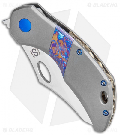 Olamic Cutlery Busker Semper Frame Lock Darkblast Ti/Timascus (2.5" Satin)