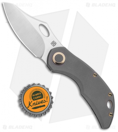 Olamic Cutlery Busker Semper Frame Lock Knife Dark Ti / Bronze (2.5" Satin)