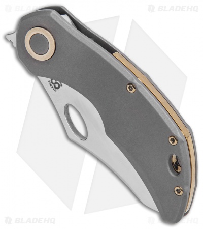 Olamic Cutlery Busker Semper Frame Lock Knife Dark Ti / Bronze (2.5" Satin)