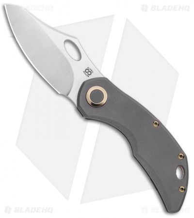 Olamic Cutlery Busker Semper Frame Lock Knife Dark Ti / Bronze (2.5" Satin)