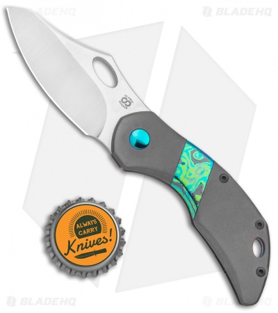 Olamic Cutlery Busker Semper Frame Lock Knife Dark Ti / Timascus (2.5" Satin)