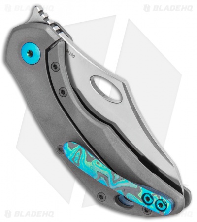 Olamic Cutlery Busker Semper Frame Lock Knife Dark Ti / Timascus (2.5" Satin)