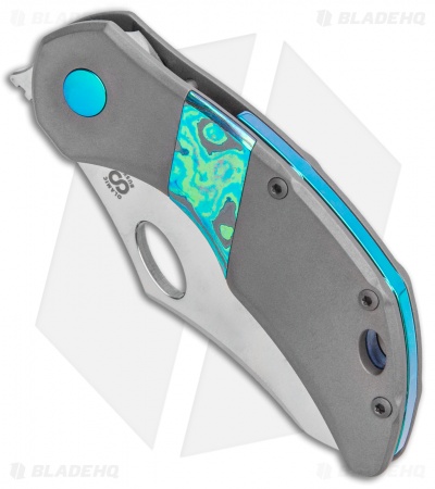 Olamic Cutlery Busker Semper Frame Lock Knife Dark Ti / Timascus (2.5" Satin)