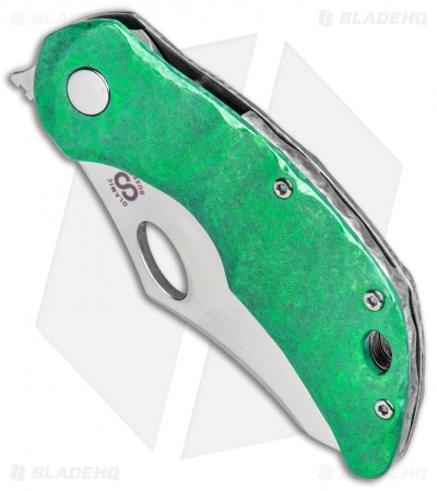 Olamic Cutlery Busker Semper Frame Lock Knife Frosted Green Ti (2.5" Satin)