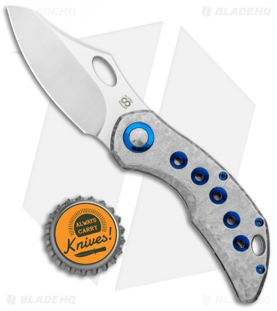 Olamic Cutlery Busker Semper Frosty Holes Blue Nugget Accents  (2.5" Satin)