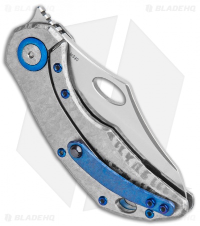 Olamic Cutlery Busker Semper Frosty Holes Blue Nugget Accents  (2.5" Satin)