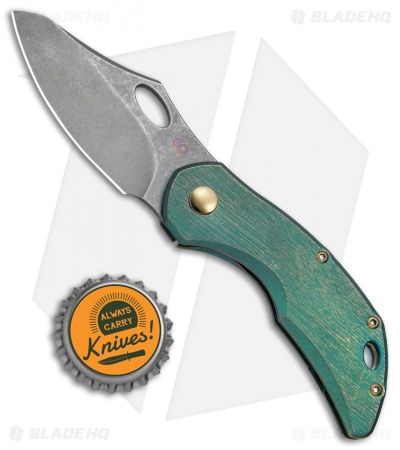 Olamic Cutlery Busker Semper Frame Lock Knife Kinetic Rainforest (2.5" Acid SW)