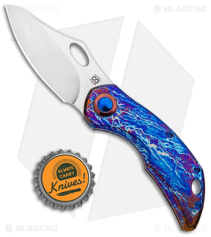 Olamic Cutlery Busker Semper Frame Lock Knife Purple Entropic (2.5" Satin)