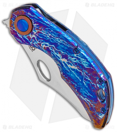Olamic Cutlery Busker Semper Frame Lock Knife Purple Entropic (2.5" Satin)