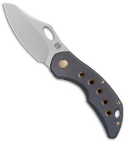 Olamic Cutlery Busker Semper Frame Lock Knife Kinetic Ocean + Holes (2.5" Satin)