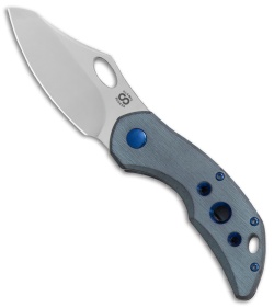 Olamic Cutlery Busker Semper Frame Lock Knife Kinetic Sky + Holes (2.5" Satin)