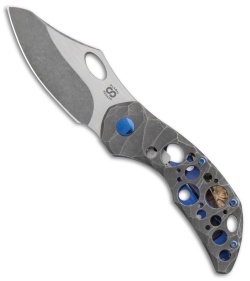 Olamic Cutlery Busker Semper Knife Darkwash Rocks Ti Acid Rain (2.5" Two-Tone)