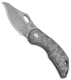 Olamic Cutlery Busker Vampo Knife Rock Pattern Ti (2.5" Acid Stonewash)