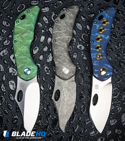 Olamic Cutlery Busker Semper Frame Lock Knife Frosted Green Ti (2.5" Satin)
