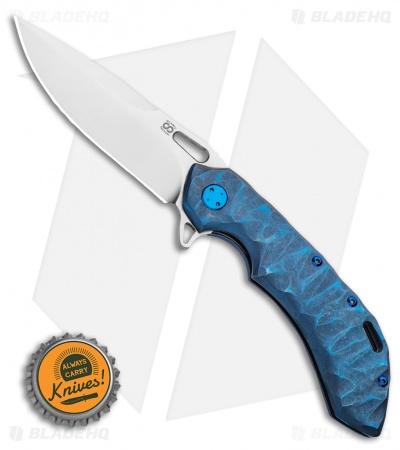 Olamic Wayfarer 247 Frame Lock Knife Blue Rock Ti Spear Point (3.5") 