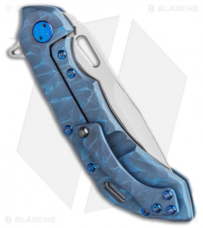 Olamic Wayfarer 247 Frame Lock Knife Blue Rock Ti Spear Point (3.5") 