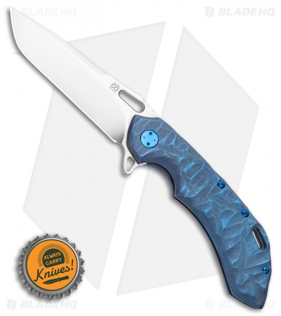 Olamic Wayfarer 247 Frame Lock Knife Blue Rock Ti Tanto (3.5") 