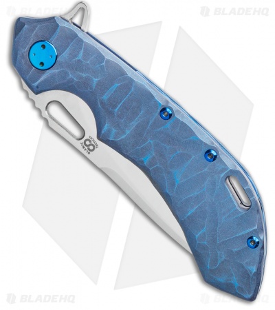 Olamic Wayfarer 247 Frame Lock Knife Blue Rock Ti Tanto (3.5") 