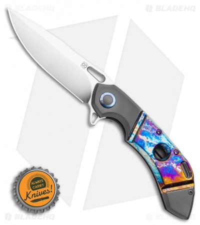 Olamic Wayfarer 247 Frame Lock Knife Entropic Heat Ti Spear Point (3.5") 
