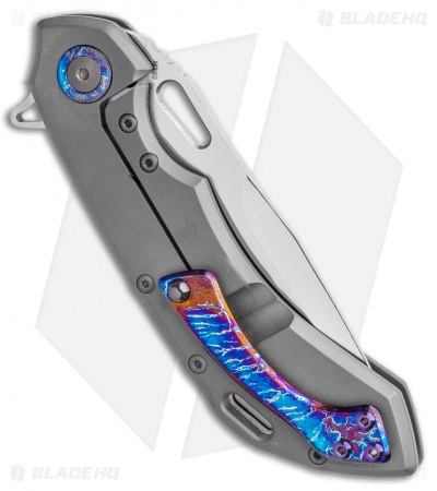 Olamic Wayfarer 247 Frame Lock Knife Entropic Heat Ti Spear Point (3.5") 