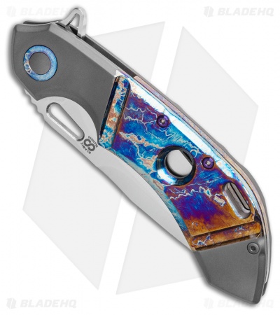 Olamic Wayfarer 247 Frame Lock Knife Entropic Heat Ti Spear Point (3.5") 
