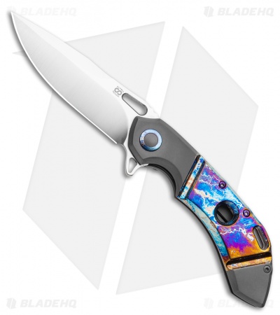 Olamic Wayfarer 247 Frame Lock Knife Entropic Heat Ti Spear Point (3.5") 