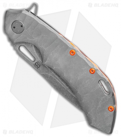 Olamic Wayfarer 247 Frame Lock Knife Orange/Rock Ti Spear Point (3.5" ASW) 