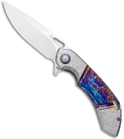 Olamic Wayfarer 247 Spear Point Frame Lock Knife Entropic/Frosty Ti (Satin) 