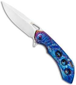 Olamic Wayfarer 247 Spear Point Frame Lock Knife 3 Hole Entropic Ti (3.5" Satin)