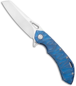 Olamic Wayfarer 247 Sheepsfoot Frame Lock Knife Blue Seabed Ti (3.5" Satin)