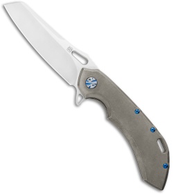 Olamic Wayfarer 247 Sheepsfoot Knife Titanium Kinetic/Blue Hardware (3.5" Satin)