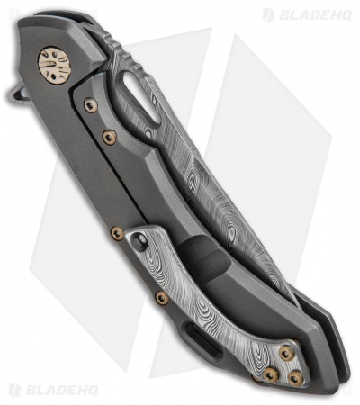 Olamic Wayfarer 247 Tanto Knife Blasted w/ Copper CF Inlay (3.5" Damasteel)