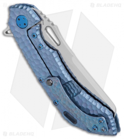 Olamic Cutlery Wayfarer 247 Sheepscliffe Knife Blue Craters Ti (3.5" Satin) 