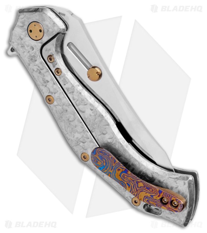 Olamic Cutlery Soloist Agent Frame Lock Knife Frosty/Timascus Clip (4.3" Satin)