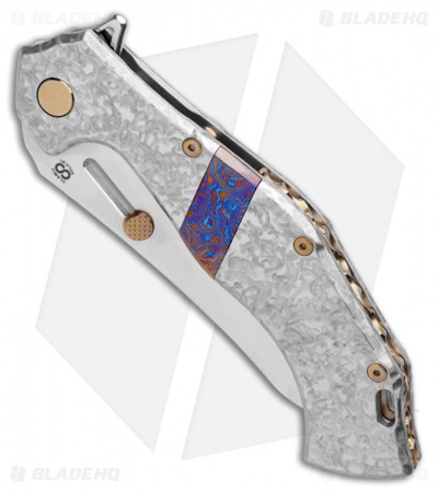 Olamic Cutlery Soloist Agent Frame Lock Knife Frosty/Timascus Clip (4.3" Satin)