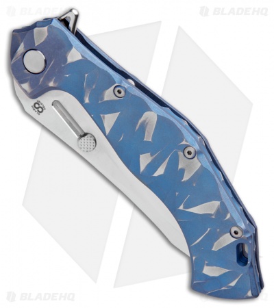 Olamic Cutlery Soloist Agent Frame Lock Knife Blue Seabed Titanium (4.3" Satin)