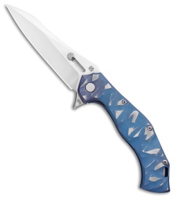 Olamic Cutlery Soloist Agent Frame Lock Knife Blue Seabed Titanium (4.3" Satin)