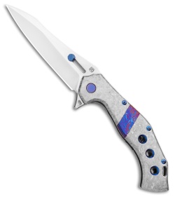 Olamic Cutlery Soloist Agent Frame Lock Knife Frosty Ti/Timascus (4.3" Satin)