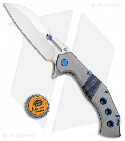 Olamic Cutlery Soloist Scout Frame Lock Knife Ti/Blue Mammoth Inlay (4.3" Satin)