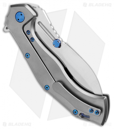 Olamic Cutlery Soloist Scout Frame Lock Knife Ti/Blue Mammoth Inlay (4.3" Satin)