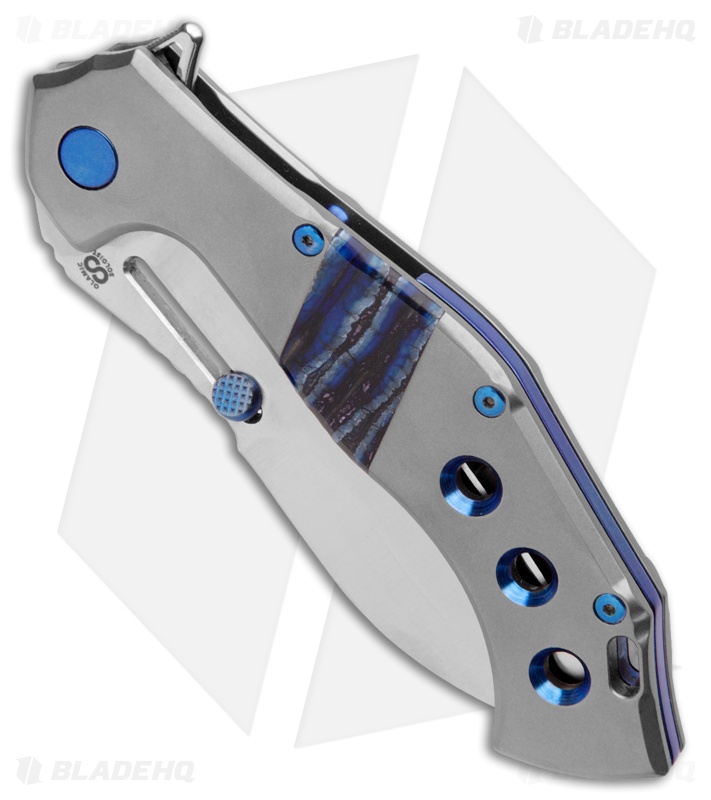 Olamic Cutlery Soloist Scout Frame Lock Knife Ti/Blue Mammoth Inlay (4.3" Satin)