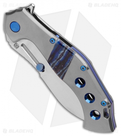 Olamic Cutlery Soloist Scout Frame Lock Knife Ti/Blue Mammoth Inlay (4.3" Satin)
